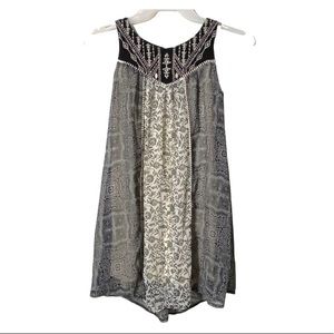 Rewind Dress Layered Lined Flowy Black White Small